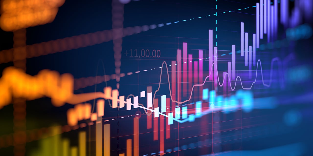 Market backdrop image - bar and line graphs